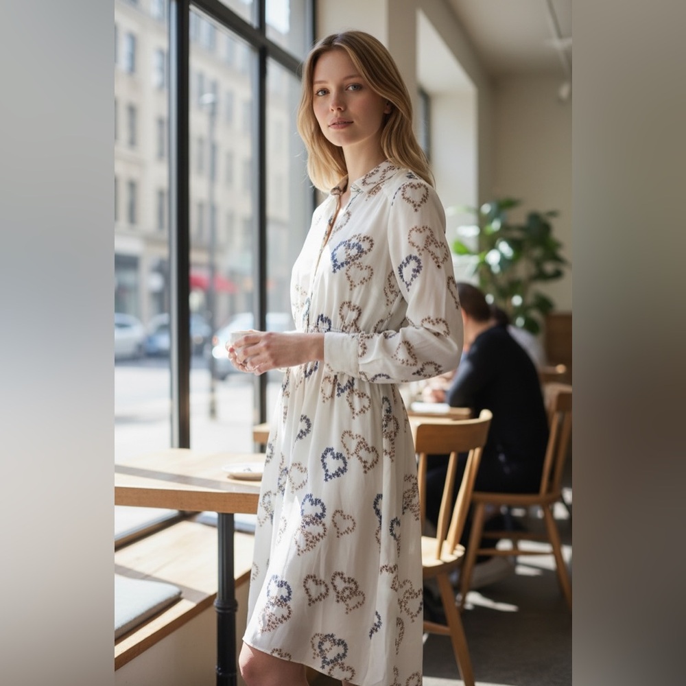 Sandro Paris Jerzy Heart-Motif Midi Dress